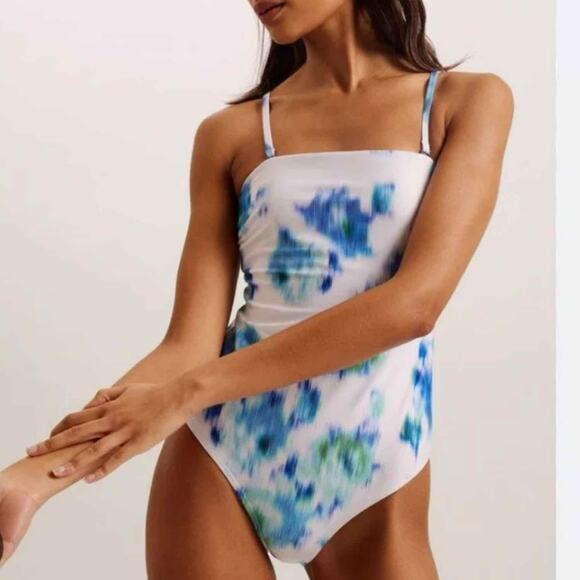 Ted Baker Mayiee Graphic Print Bandeau Swimsuit Size 1 US 4 - Picture 8 of 12